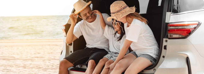 Family with car
