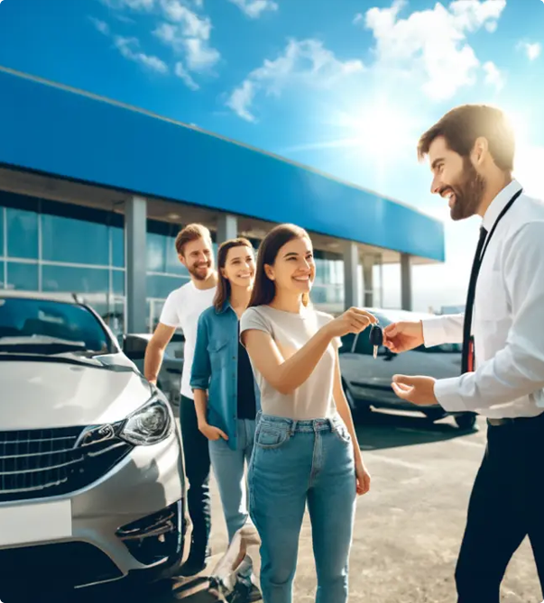 Customers receiving keys